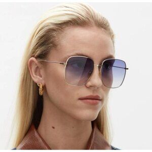 NEW GUCCI GG1030SK 001 WITH EARRINGS GOLD WOMEN GUCCI SUNGLASSES limited edition